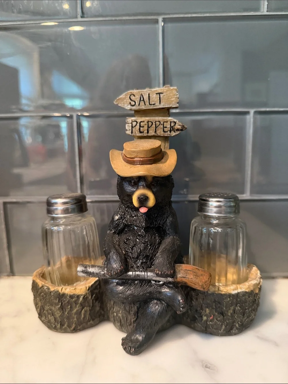 Bear Salt & Pepper Shaker Set - Black and Brown